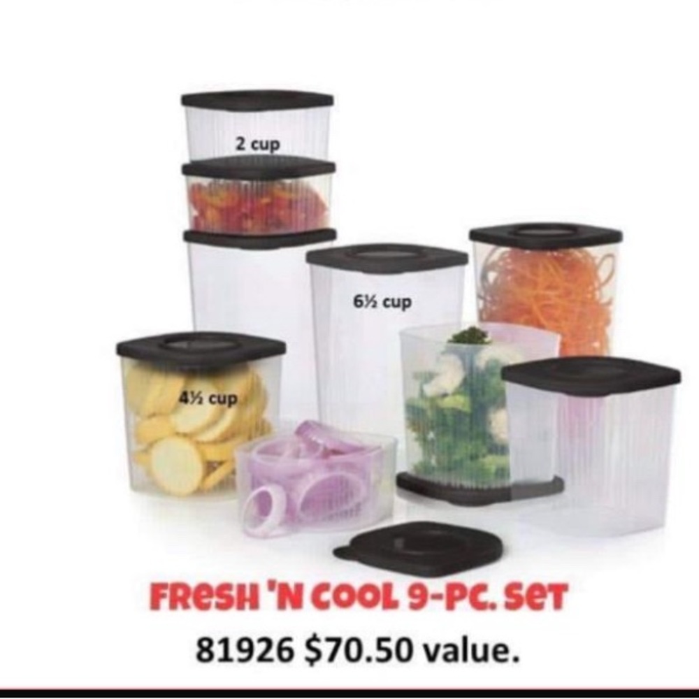 Tupperware Fresh 'N Cool 9-Piece Set - Black